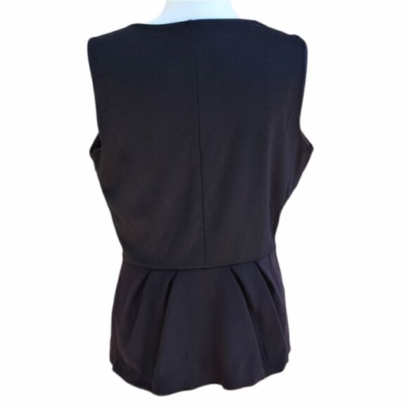 Worthington Peplum Embellished Black Top Size L - Picture 10 of 14